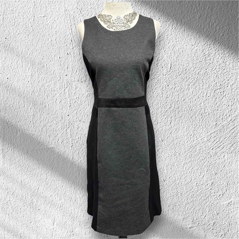 TRISTAN Black/Grey Colourblock Stretch Ponte Sleeveless Dress XL